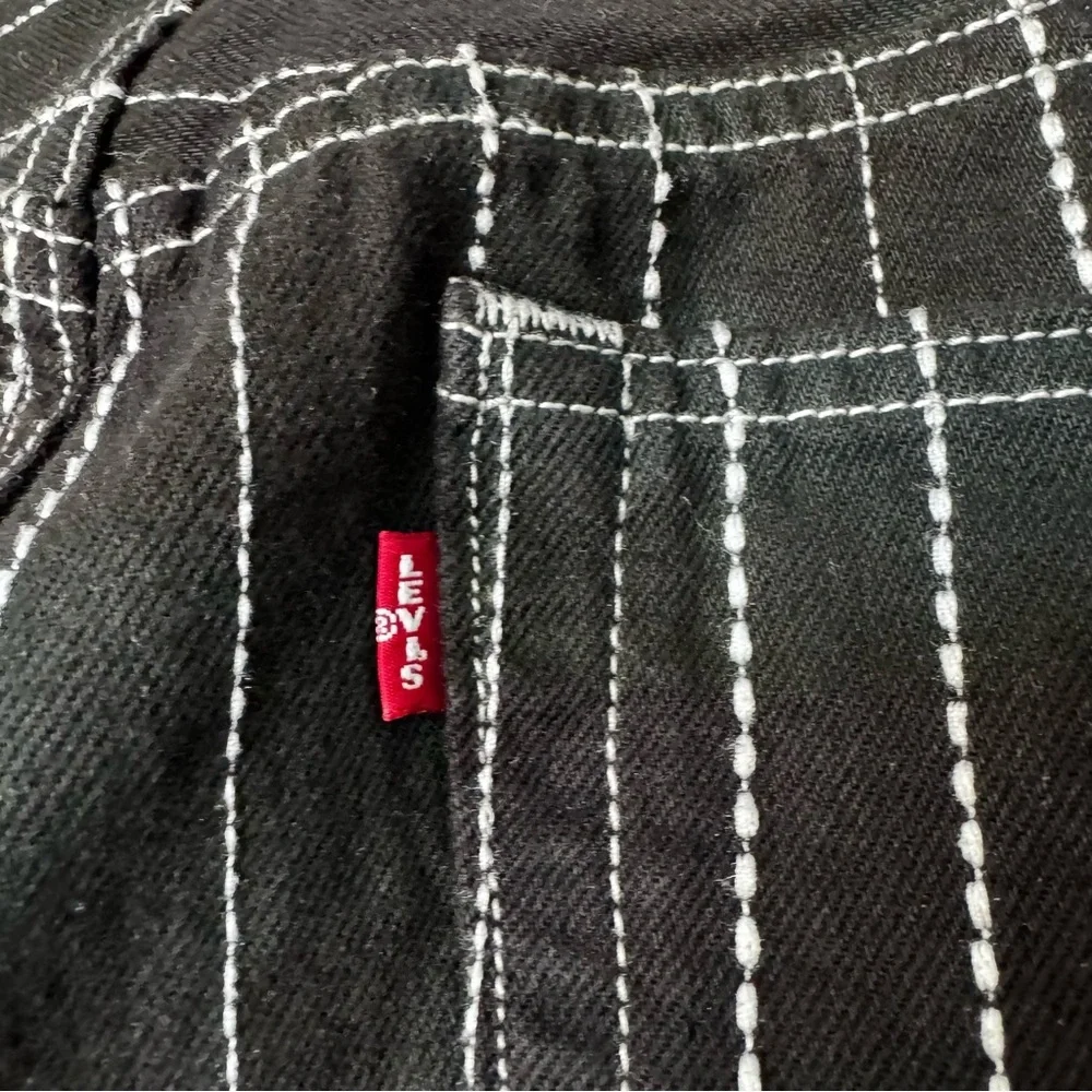 Levi's x Denim Tears Cotton Wreath Chainstitch Stripe 501 Jeans Black W36 L32